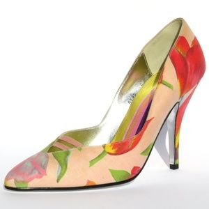 SB/WE Vintage Pink Multi Floral Fabric Pumps 8